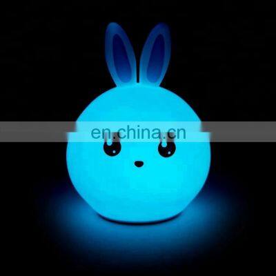 LED rabbit colorful led lamp silicone night light for baby