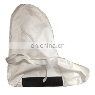 Disposable Medical Single Use Waterproof PVC Non Skid Protector Hospital High Knee Long Shoe Covers PP PE Non Woven Boot Cover