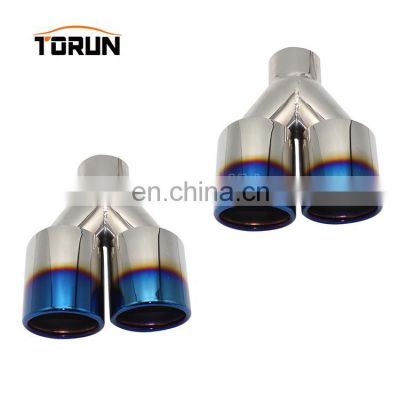 Hot sale high quality Universal blue burnt exhaust double tips
