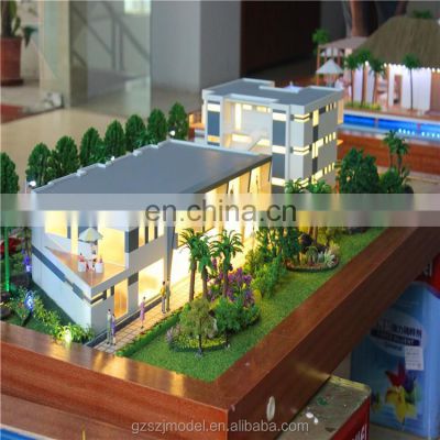 Beach Villa house model with model trees ,led light , model architectural design