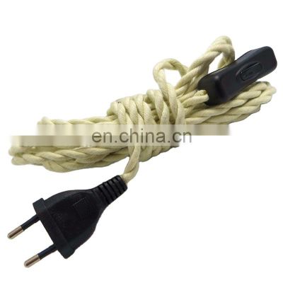 Tonghua DIY Cord Set Vintage Pendant Light with Lamp Holder Ceiling Rose Textile Cable with Edison Bulb Made in China