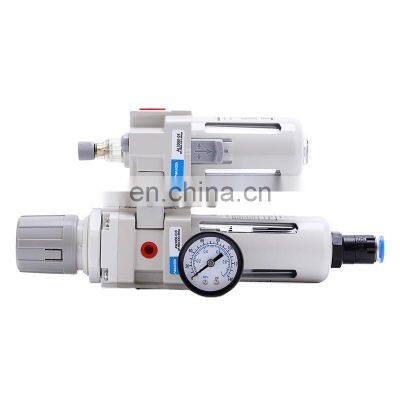 Professional Air Source Treatment Supplier AC3010-02D Automatic Drain AC Series Pneumatic FRL Three Units With Press Gauge