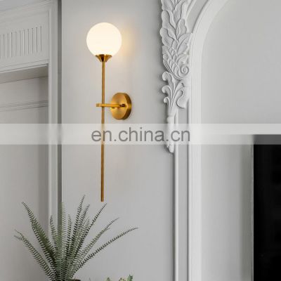 Post Modern Indoor Glass LED Wall Lamp Bedroom Bedside Aisle Corridor Stair Creative Glass Ball LED Sconce Wall Light