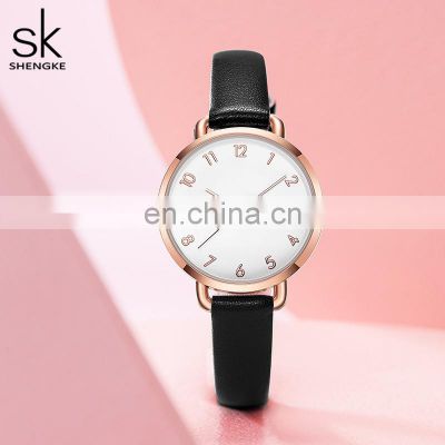SHENGKE Delicate Feminism Hand Watchs Simple Design Students Wrist Watchs PU Leather Drop Shipping  Watches K9022