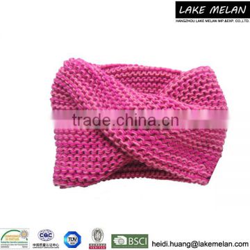 Hot Selling 100%Acrylic Knitted Infinity Scarf(Snood) With Mix Yarn