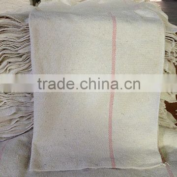 white color with red stripe of 100cotton floor cleaning cloth
