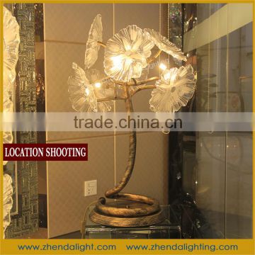 800mm height bronze color iron body hand blown glass chandelier table lamp