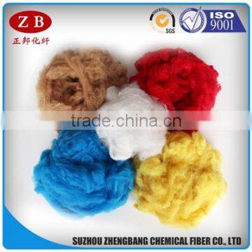 tecidos polyester dope dyed recycled polyester staple fiber price