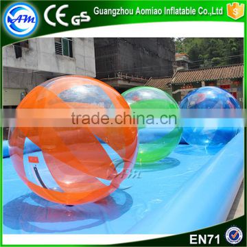 2016 Hot customized colorful walk on water plastic ball,inflatable water rolling ball