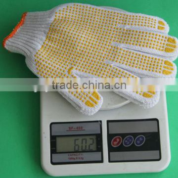 HOT! 720g yellow PVC dotted industrial gloves