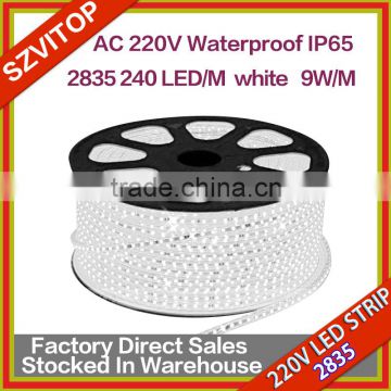 SV 120leds/m 220V led strip light SMD 2835 flexible tape light waterproof IP67 garden outdoor, white