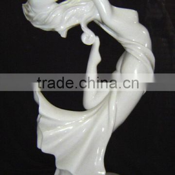 Dancing Nude Woman Marble Statue White Marble Stone Hand Sculpture Carving