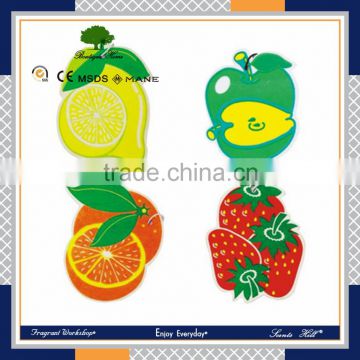 Fruit type cotton paper material high quality promotional paper car air freshener