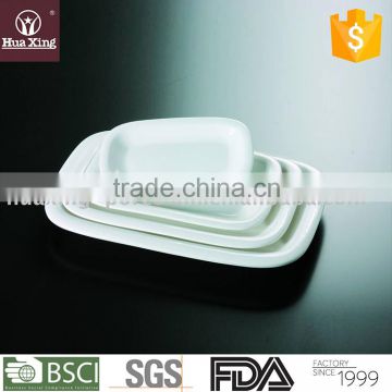 H3635 high temperature porcelain rectangular ceramic platter white