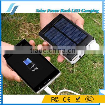 6000mAh Two-sided Dual-USB fast charging Power Bank Solar LED for iPhone