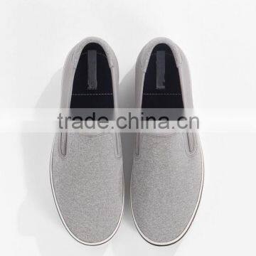 2016 Bestseller high quality jersey upper contrast lining rubber sole twin gussets slip on men vulcanized canvas shoes
