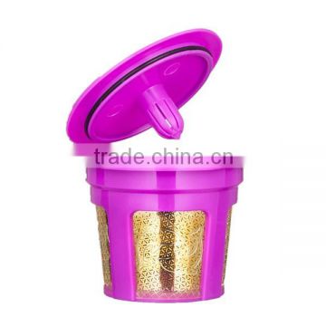 Customized color Keuring k cup/ k-carafe with etching gold mesh hot selling