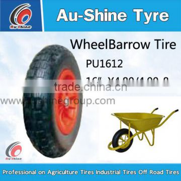 Solid PU foam wheel, flat free tire 400-8 wheelbarrow tires