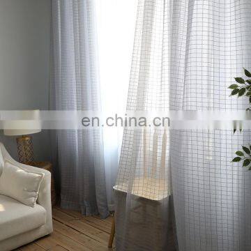 Modern bedroom linen curtain window yarn voile