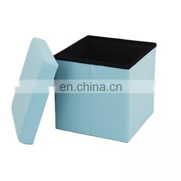 RTS printing PVC folding stool storage ottoman for bedroom room optional color for bedroom