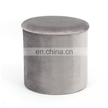 Customized Factory wholesale modern and fashion round velvet folding storage stool ottoamn