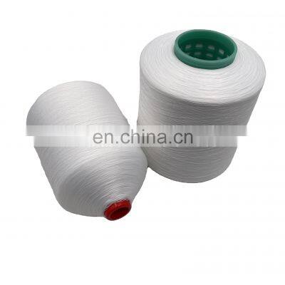 Made China The Fine Quality White Dyed 150D  200D 100% Polyester Overlock Sewing Thread