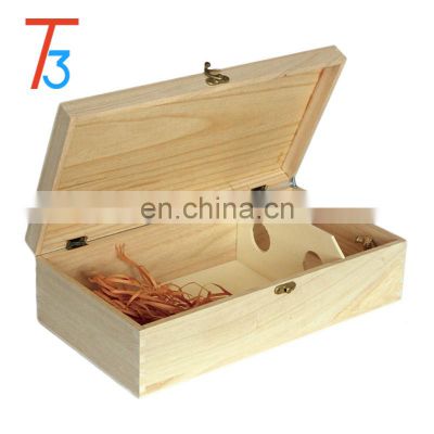TT-WB005 Pine wooden packaging wine crate storage box