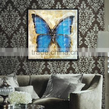 CTX-10163 modern butterfly painting handmade canvas wall art animal oil painting