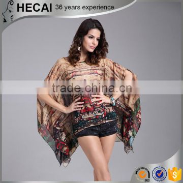 2016 hot sale new style elegant fat women chiffon blouse