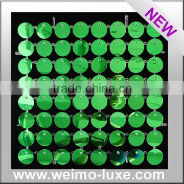 2016 New Patent Mirror Effected Green Sequins With Clear Grid For Wall Decor
