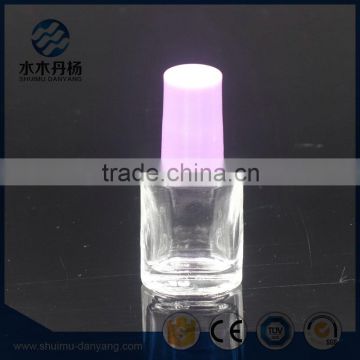 Fancy 5ml flat clear glass nail polish bottle