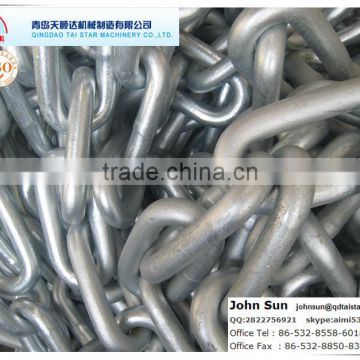 High quality U3 hot dip galvanized open link anchor chain for marine