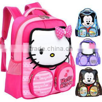 2014 Cute Design Multicolor Nylon Kid Large Backpack School Bag