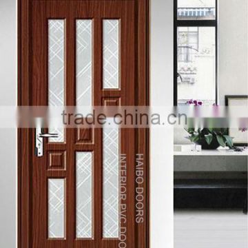 Interior PVC decorative bathroom doors with frame
