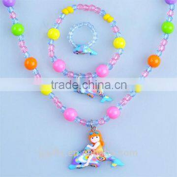 2016 Hot Sale Cute Dolphin Polymer style Clay Kids Wholesale Jewelry Fashion Necklace Custom Bracelet