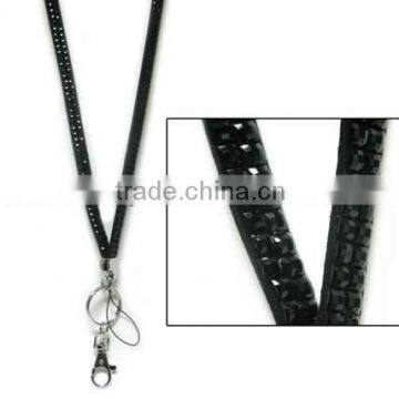 Black Rhinestone Lanyard