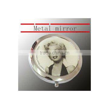 portable double sided mirror, metal mirror with rubber patch