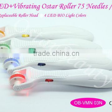 Vibrating derma roller blue red light therapy--VMN 03N