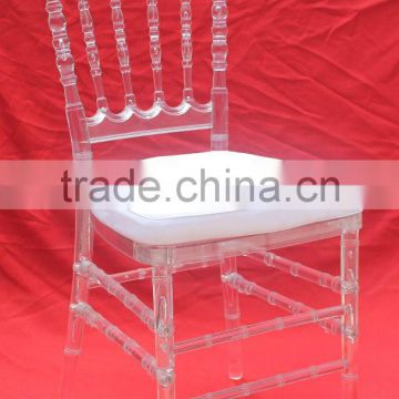 Strong & Stackable Crystal Clear Resin/Acrylic/PolyCarbonate Napoleon Chair