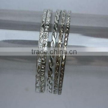 Silver Plated Brass Bangles with patterns