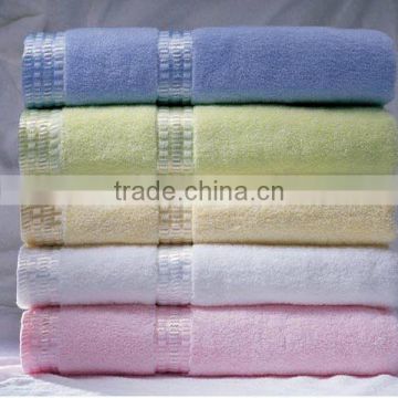 solid terry towel with border