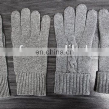 Unisex 100% Knitted cashmere gloves factory wholesale