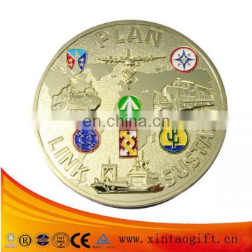Newest metal stamping souvenir coins with brass plating