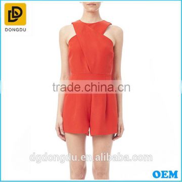 Wholesale Sexy ladies adult red short sleeveless jumpsuit