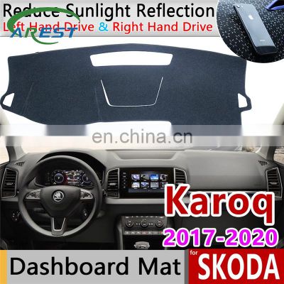 for Skoda Karoq 2017 2018 2019 2020 Anti-Slip Mat Dashboard Cover Pad Sunshade Dashmat Carpet Anti-UV Dash Car Accessories Rug
