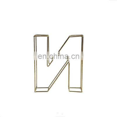 H Gold Metal wire Decorative letter wall decor