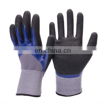 13 gauge polyester liner coated with nitrile garden work gloves EN388
