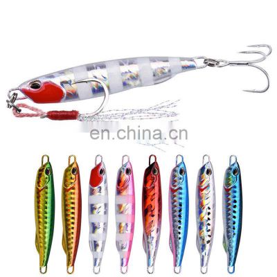 10-15-20-25-30-40-60g Luminous Long Cast Box Packaging Jig Hook  Metal Fish Japanese Micro Fishing Lure Jig