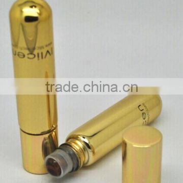 metallizing shiny golden purse 5ml roll on glass bottle round bottom