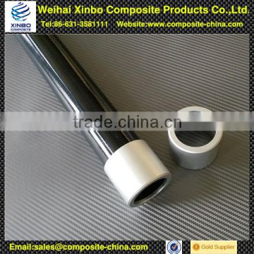 Telescopic pole with aluminum cap using for protecting telescoping pole